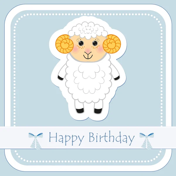 Greetings card wit sheep: vector illustration. — Stock Vector
