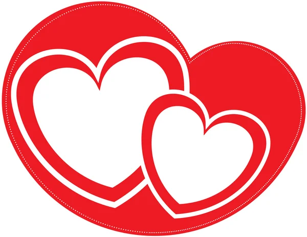 İki kalp: Sevgililer günü illüstrasyon — Stok Vektör