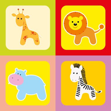 Vector set of cute african animals-1 clipart