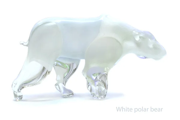 Стеклянная фигура белого медведя — стоковое фото