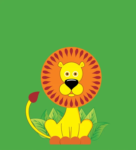 Aranyos oroszlán: vektoros illusztráció. — Stock Vector