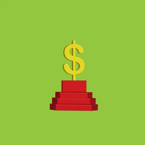 O dólar em um pedestal — Vetor de Stock