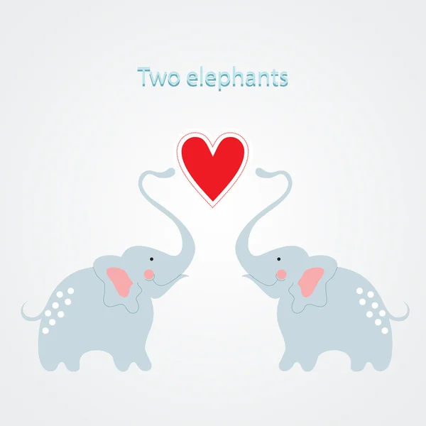 Dos elefantes. — Vector de stock