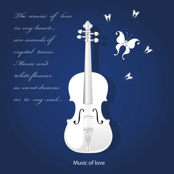 Violino bianco — Vettoriale Stock