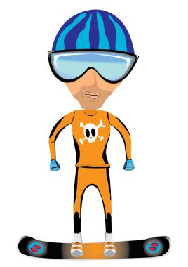 Young man on snowboard. clipart