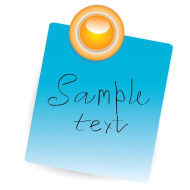 Vector blue sticky note clipart