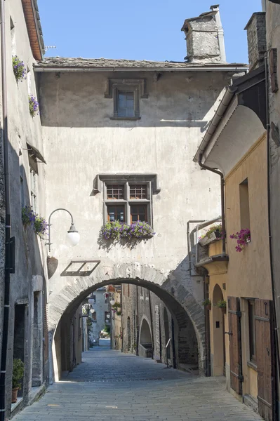 吟游诗人 （奥斯塔，意大利） — — 中世纪的村庄 — 图库照片