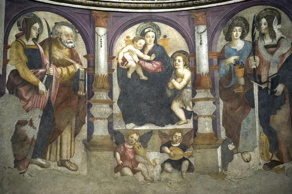 Aosta - katedral fresk — Stok fotoğraf