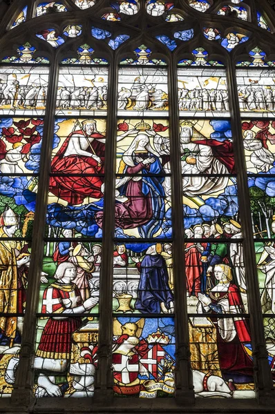 Kostel z Brou (Bourg-en-Bresse): mozaikové okno — Stock fotografie