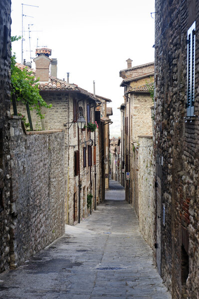 Gubbio (Perugia, Umbria, Italy), typical old street
