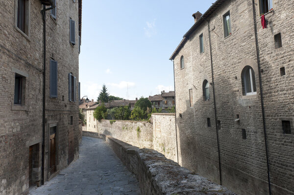 Gubbio (Perugia, Umbria, Italy), typical old street