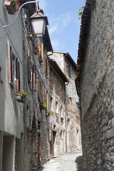 Gubbio, stará ulice — Stock fotografie