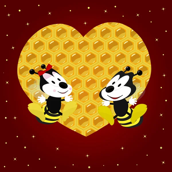 Бджоли в любові — стоковий вектор