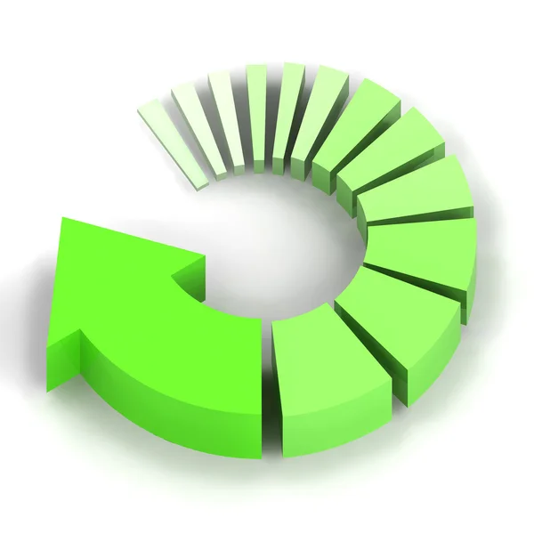 Flecha processo verde — Fotografia de Stock