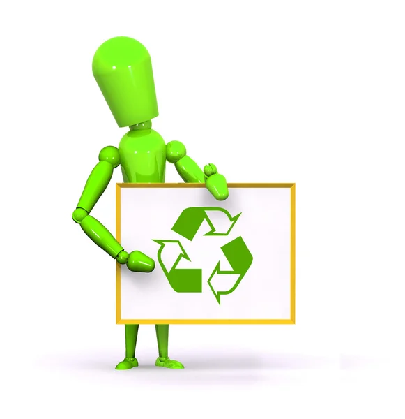 Homem da reciclagem verde — Fotografia de Stock