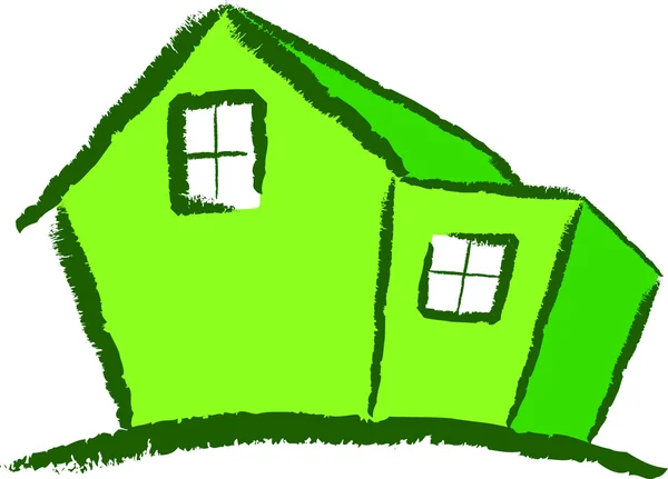Rumah hijau modern - Stok Vektor
