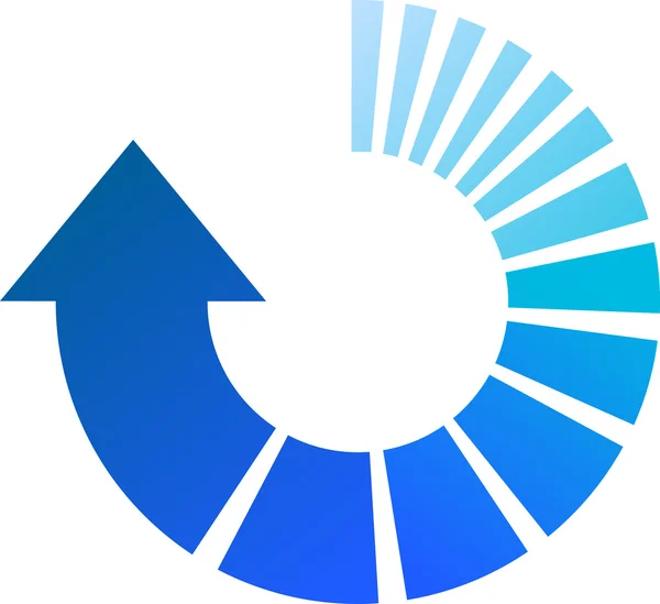 Flecha de proceso azul — Vector de stock