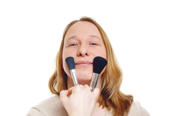 Mladá žena s make-up — Stock fotografie