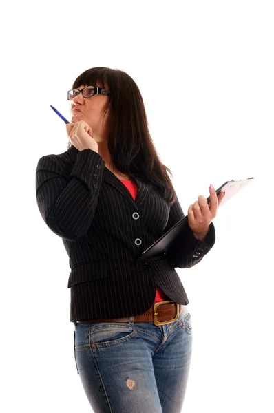 Geschäftsfrau mit Schreibblock — Stockfoto