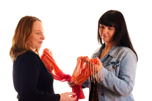 Two girls at the shopping — Stock Photo, Image