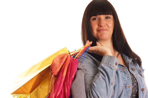 Attractive young girl with shopping bags — Stock Photo, Image
