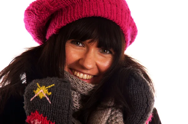 Portrét mladé ženy v zimním oblečení — Stock fotografie