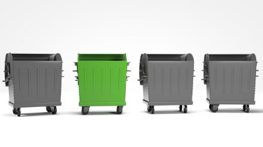 Garbage green and grey clipart