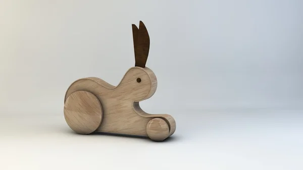 Houten speelgoed konijn — Stockfoto