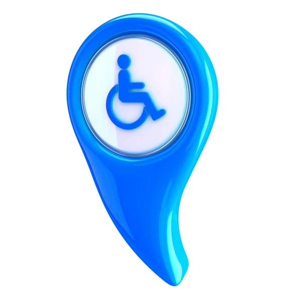 光沢のあるボタンの障害者のアクセスのシンボル — ストック写真