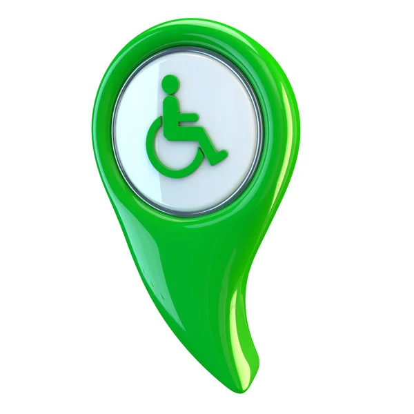 Błyszczący przycisk niepełnosprawności dostęp symbol — Zdjęcie stockowe