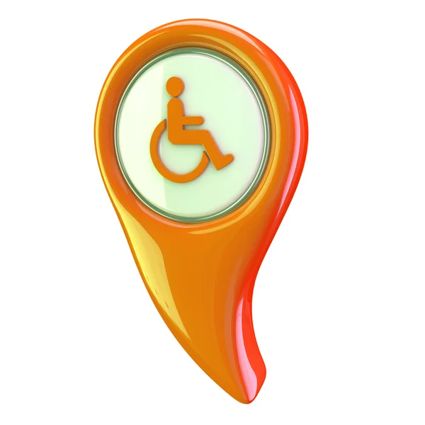 Bouton brillant Symbole d'accès handicapé — Photo