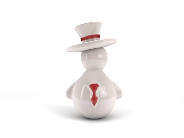 Homme en porcelaine avec cravate et chapeau haut de forme — Photo