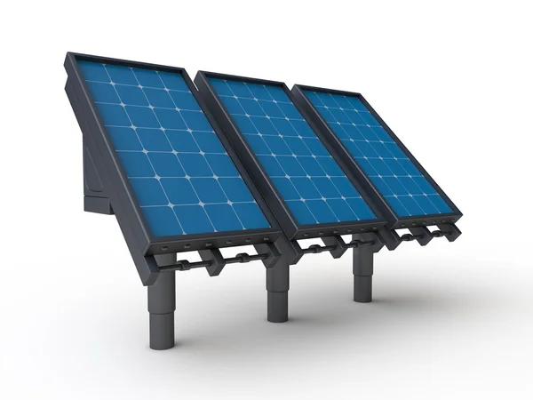 Három solar panelek Stock Kép