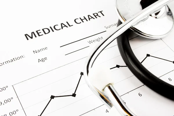Medical chart with stethoscope — Stock Photo, Image