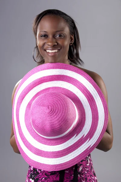 Nádherná žena s kloboukem — Stock fotografie