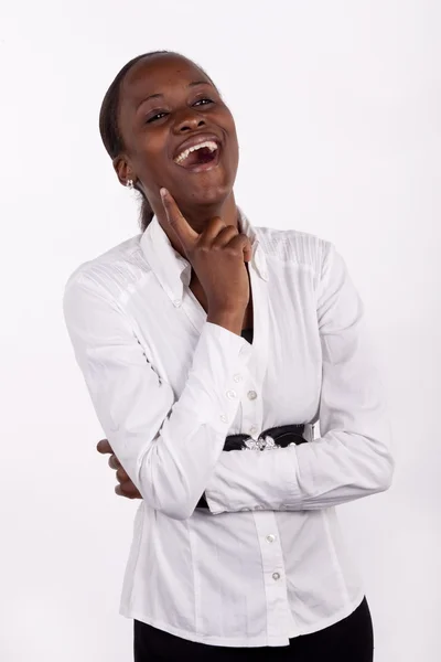Güney Afrikalı kadın gülüyor — Stok fotoğraf