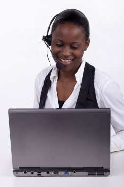 South African Call Centre woman clipart