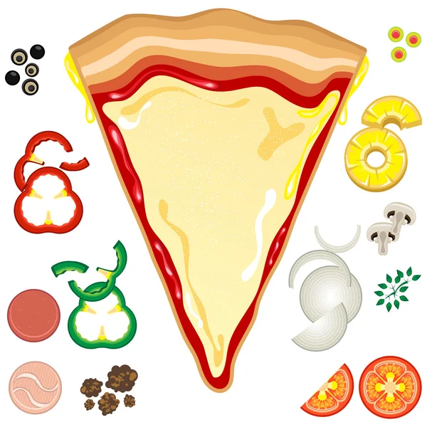 Pizza toppings — Stockvector