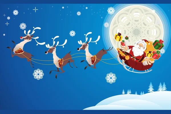 Рождество оленей и Санта-Клауса — стоковый вектор