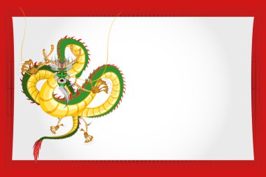 Çin yeni yıl tebrik kartı dragon