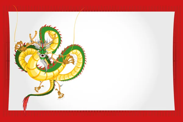 Chinese New Year Greeting Card Dragon — Stock Vector