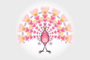 Valentine Love Bird Peacock clipart