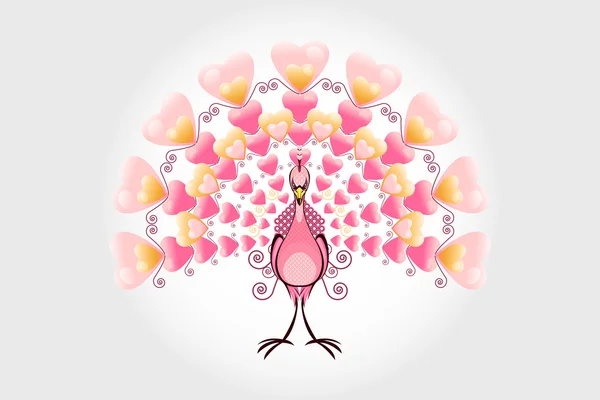 Sevgililer günü aşk kuşu tavus kuşu — Stok Vektör