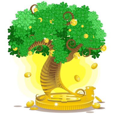 Gold money tree clipart