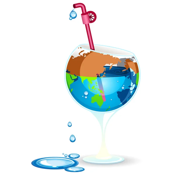 Dia da Terra Preservar Água — Vetor de Stock