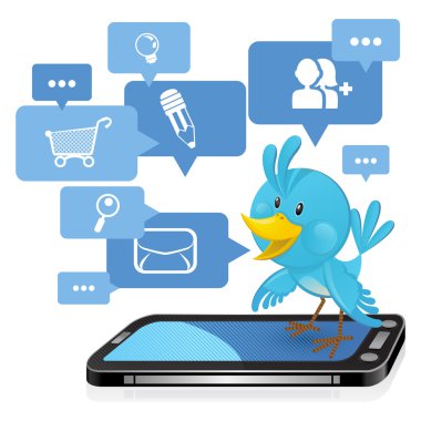 Social Networking Media Bluebird clipart