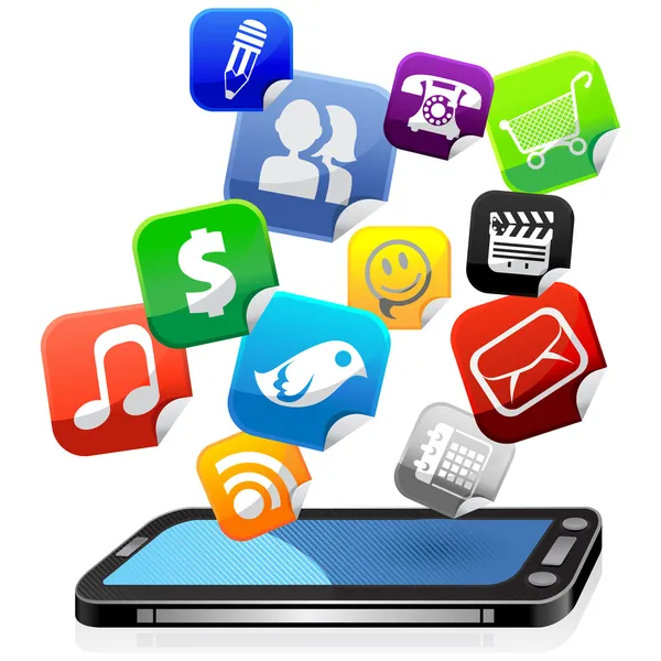 Aplikacje mobilne — Wektor stockowy