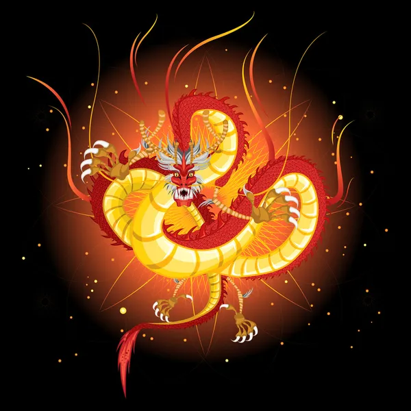 Chinese Fire Dragon — Stock Vector