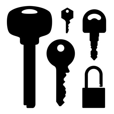 Set of keys & lock clipart