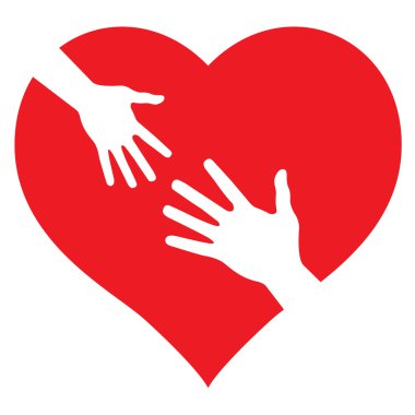 Child's Hand and Adult Hand on heart